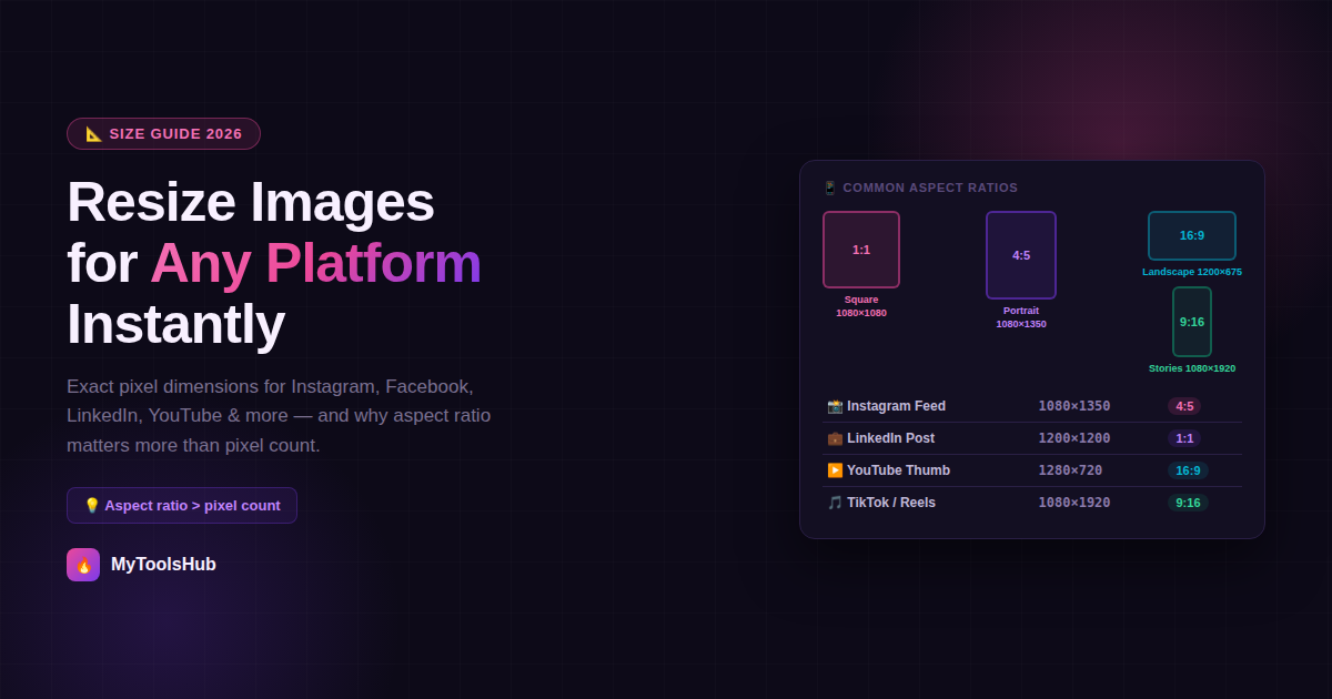 Image Resizer Online — Exact Pixel Dimensions for Every Platform (2026)